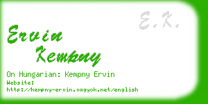 ervin kempny business card